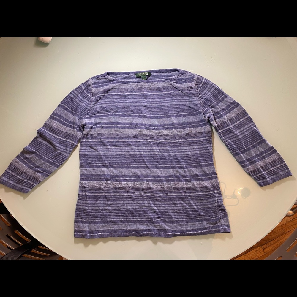 Lauren Ralph Lauren Blue Striped Long Sleeve